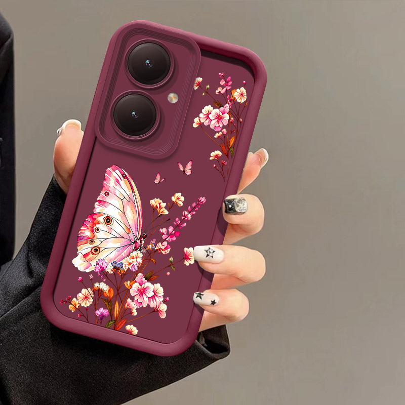 Vivo Y28 - Coque de téléphone à motif floral