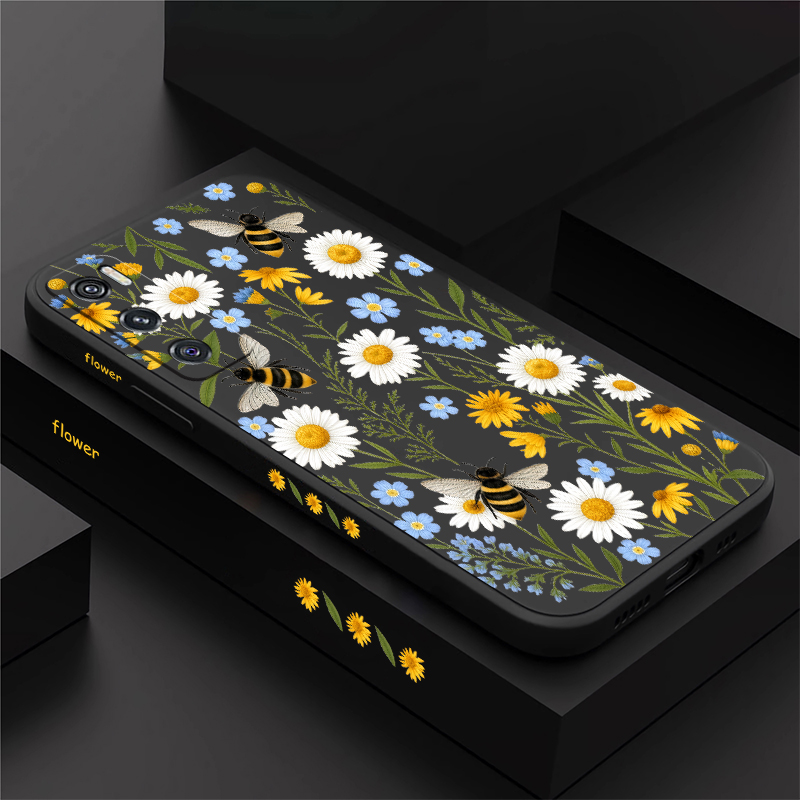 Vivo V40 - Coque à motif floral avec abeille