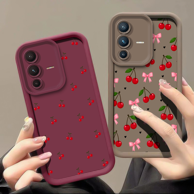 Vivo V40 - Coque de téléphone à motif cerises
