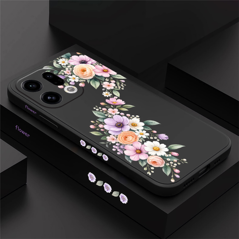 Oppo Reno 12 - Coque de téléphone à motifs floraux